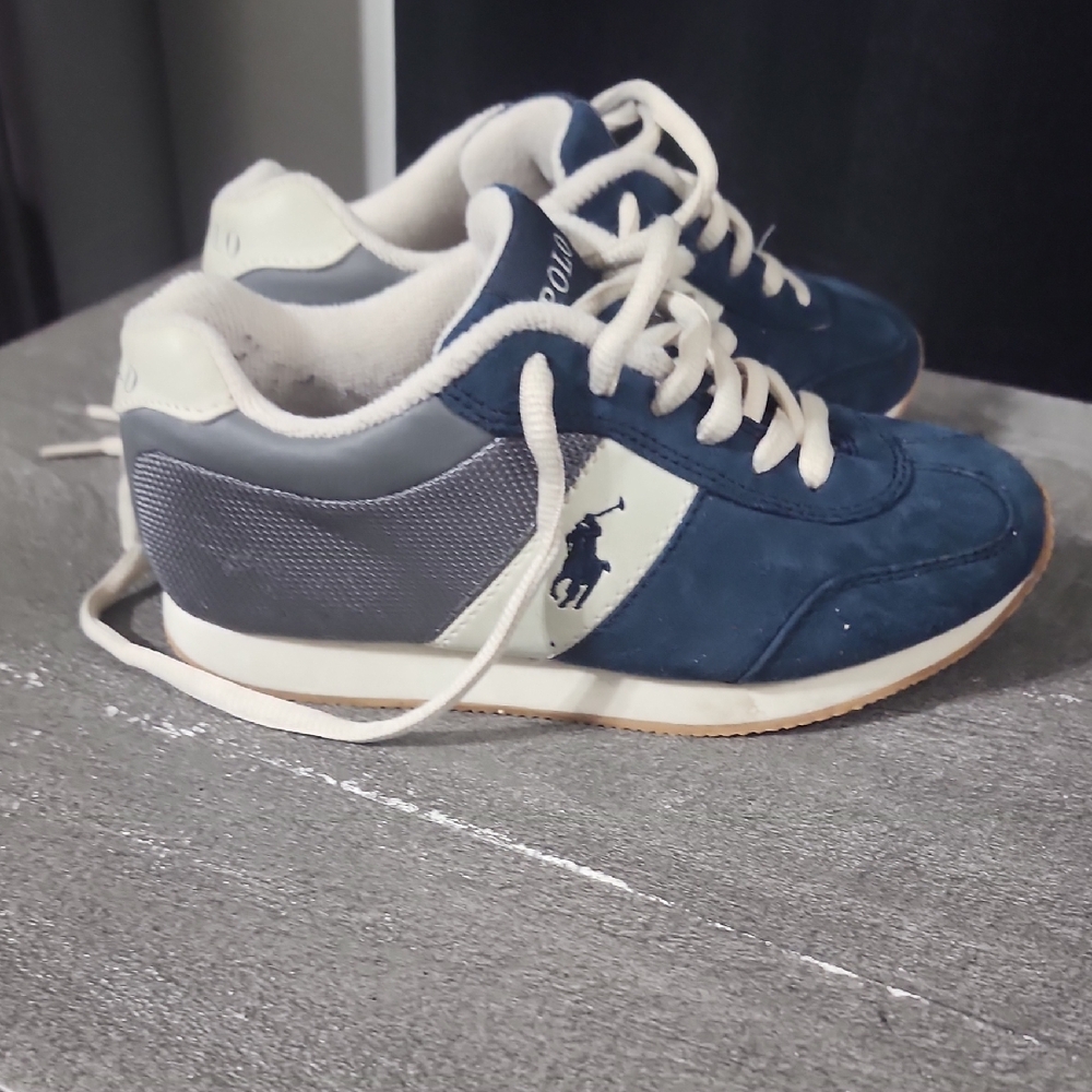 Polo by Ralph Lauren Navy and Cream Men’s Suede Mesh Sneakers